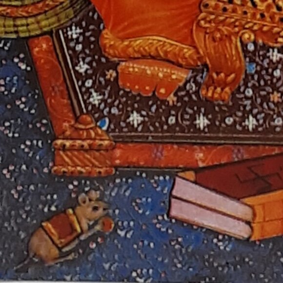 One Free With Tapestry OR Book Ganesh Hindu Satya Card Postcard Photo Frame Art - Picture 3 of 6